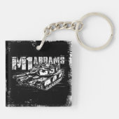 M1 Abrams Square (dubbelzijdige) Sleutelhanger (Achterkant)