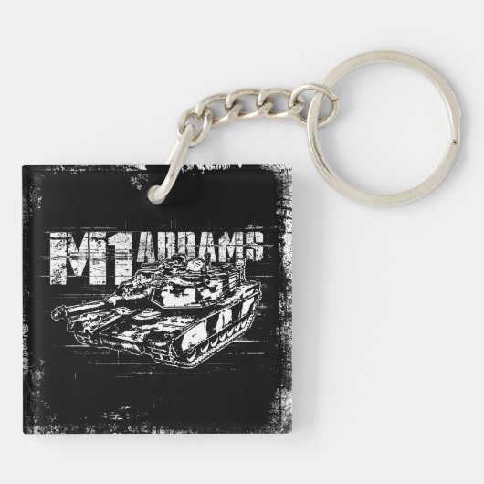 M1 Abrams Square (dubbelzijdige) Sleutelhanger (Achterkant)