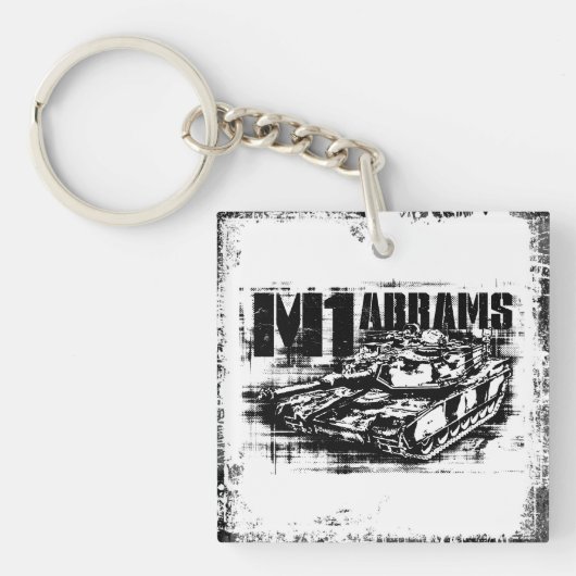 M1 Abrams Square (dubbelzijdige) Sleutelhanger (Voorkant)