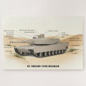 M1 Abrams Tankdiagram: Desert Edition Legpuzzel (Horizontaal)