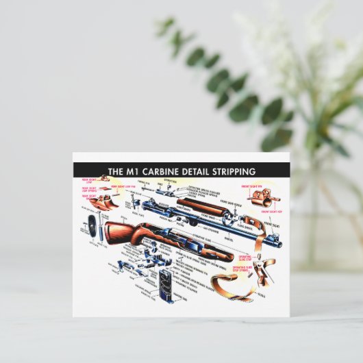 M1 Carbine gestript Briefkaart (Staand voorkant)