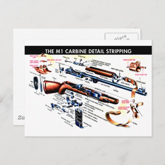 M1 Carbine gestript Briefkaart (Voorkant / Achterkant)