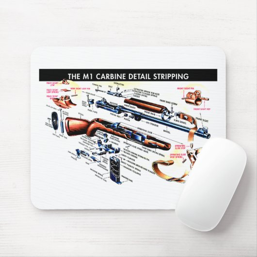 M1 Carbine gestript Muismat (Met muis)