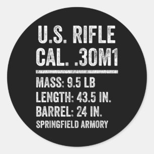M1 Garand Rifle Funny Ww2 Vet Tweede Wereldoorlog  Ronde Sticker