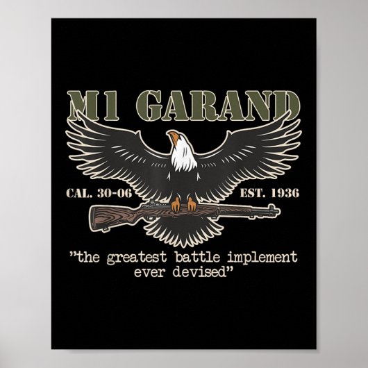 M1 Garand U.S. Main Battle Rifle Pistool WWII Poster (Voorkant)