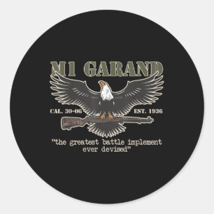 M1 Garand U.S. Main Battle Rifle Pistool WWII Ronde Sticker