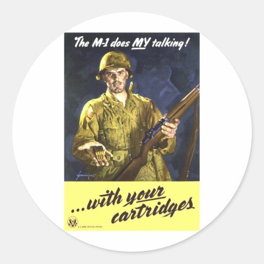 M1 praat voor mij ronde sticker (Voorkant)