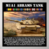M1A1 Abrams Battle Tank afdrukken Poster (Voorkant)