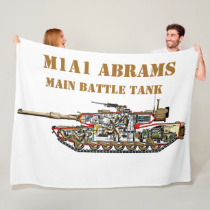 M1A1 ABRAMS BATTLE TANK FLEECE DEKEN