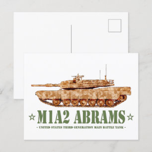 M1A2 Abrams US MBT Tank Desert Storm Veteraan Briefkaart