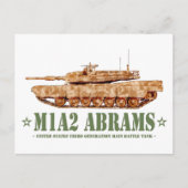 M1A2 Abrams US MBT Tank Desert Storm Veteraan Briefkaart (Voorkant)