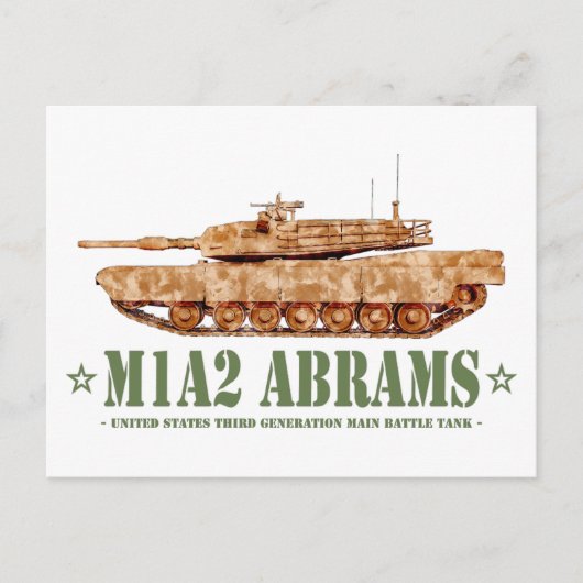 M1A2 Abrams US MBT Tank Desert Storm Veteraan Briefkaart (Voorkant)