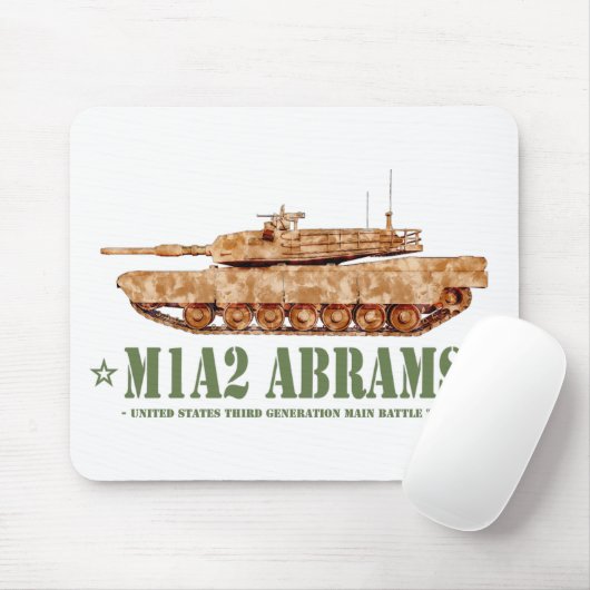 M1A2 Abrams US MBT Tank Desert Storm Veteraan Muismat (Met muis)