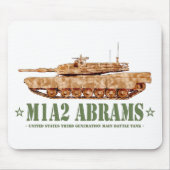 M1A2 Abrams US MBT Tank Desert Storm Veteraan Muismat (Voorkant)