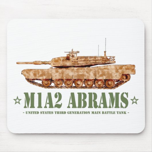 M1A2 Abrams US MBT Tank Desert Storm Veteraan Muismat (Voorkant)