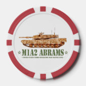 M1A2 Abrams US MBT Tank Desert Storm Veteraan Poker Chips (Voorkant)
