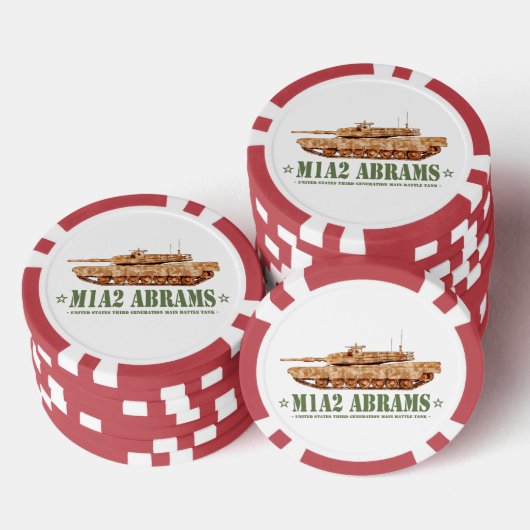 M1A2 Abrams US MBT Tank Desert Storm Veteraan Poker Chips (Opstapeling)