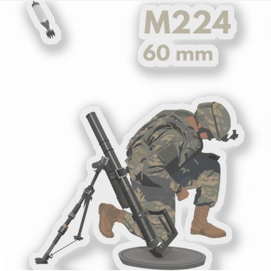 M224 Mortar met Gunner Sticker (Voorkant)