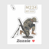 M224 Mortar met Gunner Sticker (Vel)