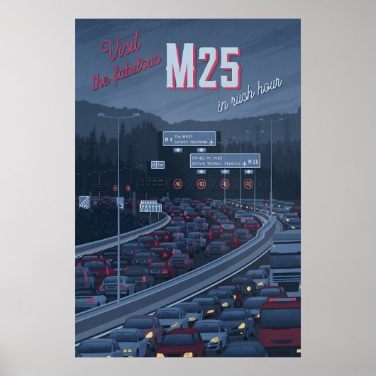 M25 Snelweg Reisposter Poster (Voorkant)
