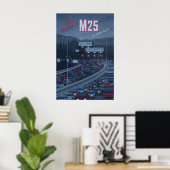 M25 Snelweg Reisposter Poster (Thuiskantoor)