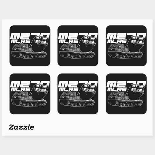 M270 MLRS Vierkante Stickers (Vel)