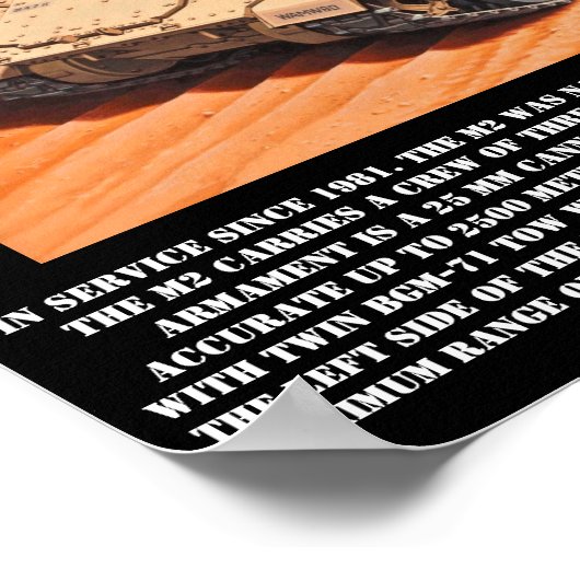 M2 Bradley Infanterievehikelvoertuig — Afdruk Poster (Hoek)