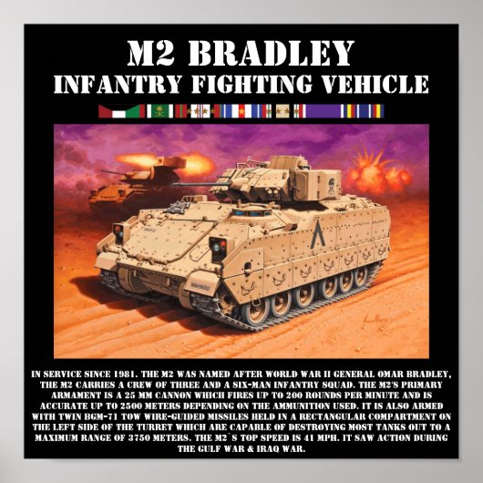 M2 Bradley Infanterievehikelvoertuig — Afdruk Poster (Voorkant)