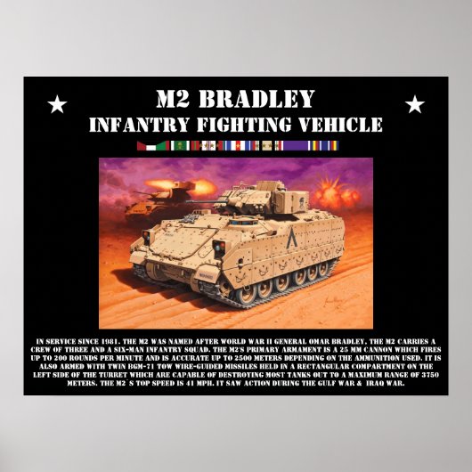 M2 Bradley Infantertry Fighting Vehicle Poster (Voorkant)