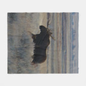 M2 Bull Moose op de Prairies Fleece Deken (Voorkant (Horizontaal))