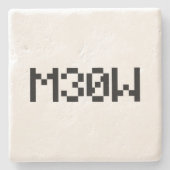 M30W [Dierengeluiden in leetspreken] Stenen Onderzetter (Voorkant)