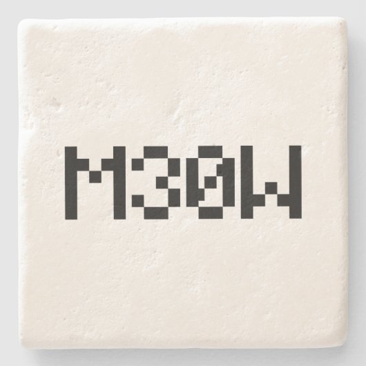 M30W [Dierengeluiden in leetspreken] Stenen Onderzetter (Voorkant)