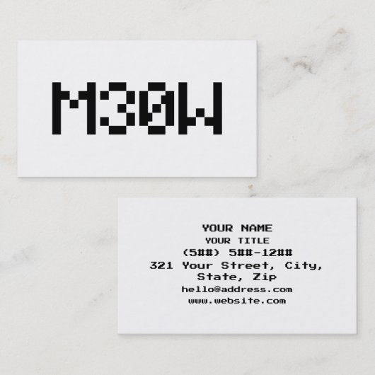 M30W [Leetspeak Animal Sounds] Visitekaartje (Voorkant / Achterkant)