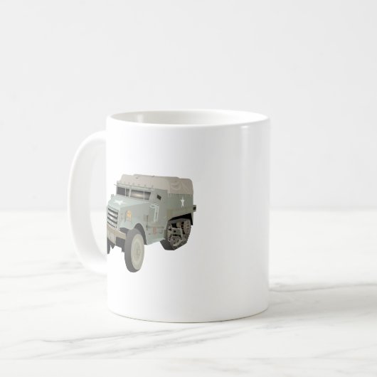 M3 Amerikaanse halve baan WW2 Koffiemok (Voorkant links)