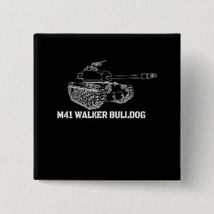 M41 Walker Bulldog American Light Army Tank Gift Vierkante Button 5,1 Cm