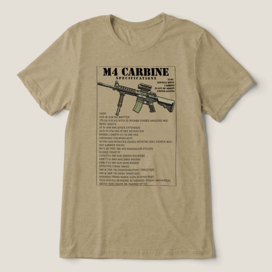 M4 Carbine Infanteriewapen Tri-Blend Shirt (Design voorkant)