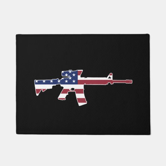 M4- en Amerikaanse vlag Deurmat (Voorkant)
