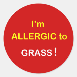 m4 - Ik ben allergisch - GRASS. Ronde Sticker