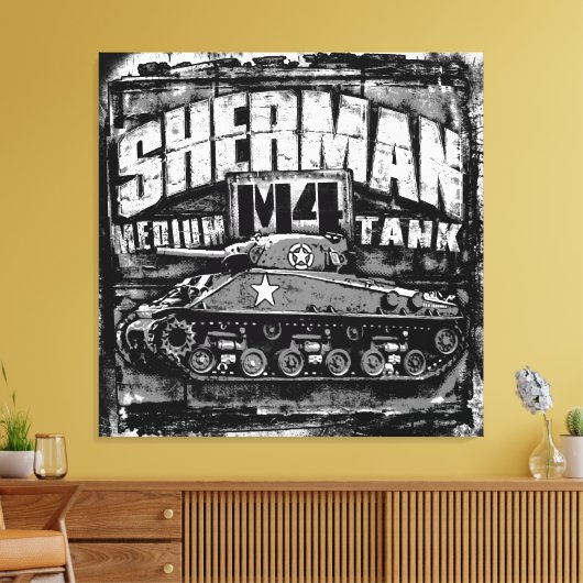 M4 Sherman Canvas Afdruk (Insitu (Woonkamer))