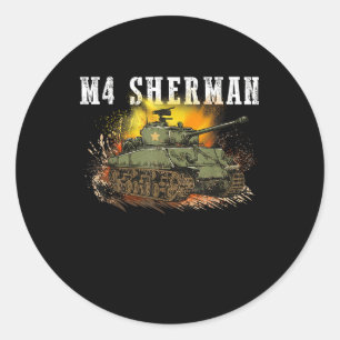 M4 Sherman De WW2 Tank Een WWII Army Tank voor Mil Ronde Sticker