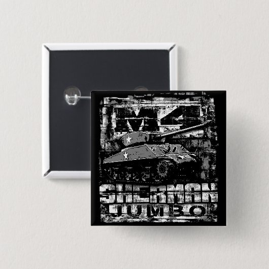 M4 Sherman Jumbo Vierkante Button 5,1 Cm (Voorkant /achterkant)