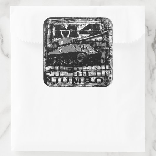 M4 Sherman Jumbo Vierkante Sticker (Tas)