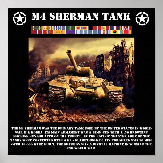 M4 Sherman Tank Print (Voorkant)