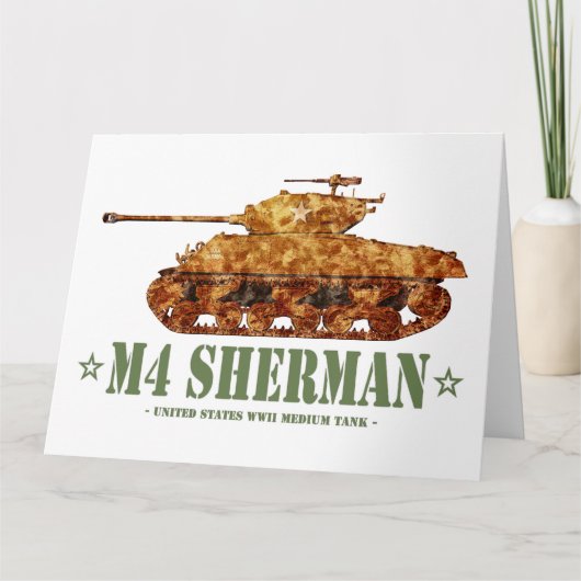 M4 Sherman Tweede Wereldoorlog Amerikaanse Medium  Bedankkaart (Voorkant)
