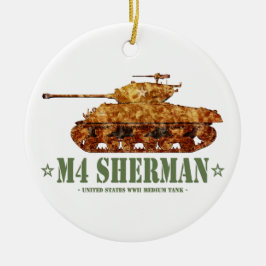 M4 Sherman Tweede Wereldoorlog Amerikaanse Medium  Keramisch Ornament