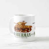 M4 Sherman Tweede Wereldoorlog Amerikaanse Medium  Koffiemok (Voorkant links)
