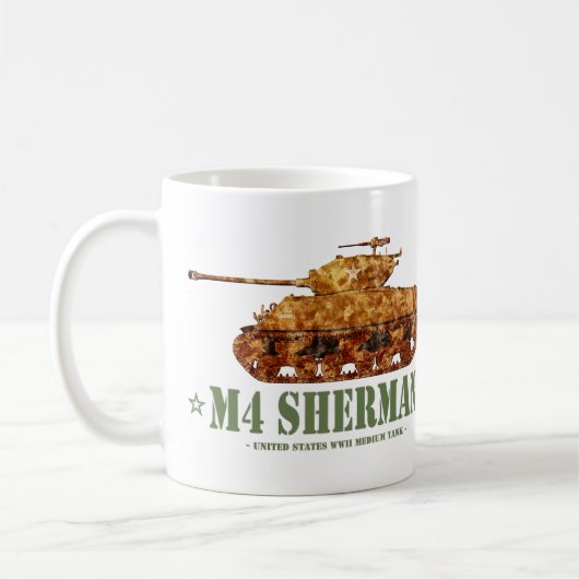 M4 Sherman Tweede Wereldoorlog Amerikaanse Medium Koffiemok (Links)