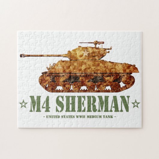 M4 Sherman Tweede Wereldoorlog Amerikaanse Medium  Legpuzzel (Horizontaal)