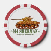 M4 Sherman Tweede Wereldoorlog Amerikaanse Medium  Poker Chips (Voorkant)