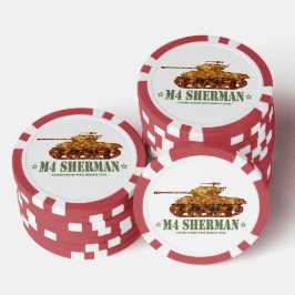 M4 Sherman Tweede Wereldoorlog Amerikaanse Medium  Poker Chips